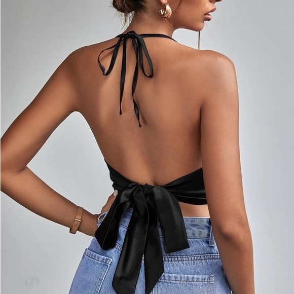 Garage satin tie top - Picture 2 of 4